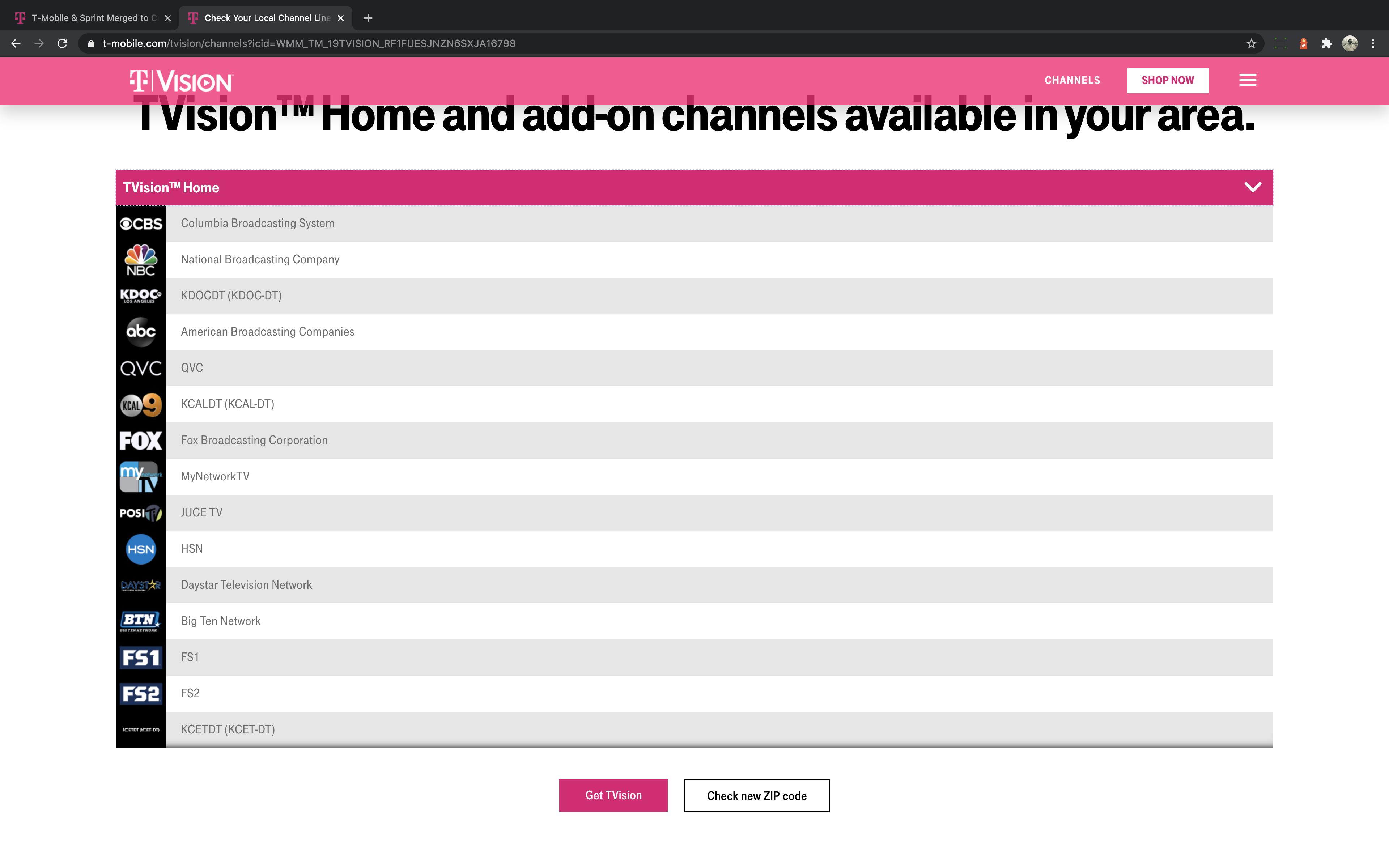 channel lookup before redesign